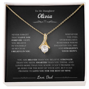 To My Daughter Necklace, Gift for Daughter from Dad, Daughter Father Necklace - Picture 1 of 12