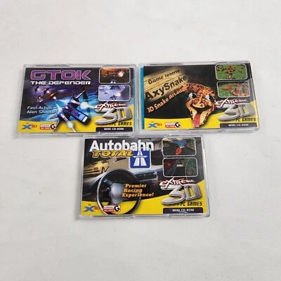 Extreme 3D PC Games GTOK The Defender, Axy Snake, Autobahn Total, Mini CD ROMS  - Image 1 of 4