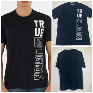 True Religion Men’s Black Short Sleeves Cotton T-Shirt Size Large - Picture 1 of 7