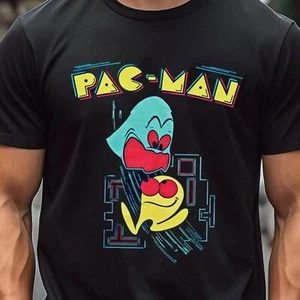 PAC MAN Tshirt T-shirt T shirt Vintage Aesthetic Video Game Tee 1980s Shirt Plus - Picture 1 of 3