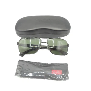 Ray Ban RB 3516 006 9A Black Green Polarized Sunglasses 59 15 140 - Picture 1 of 12