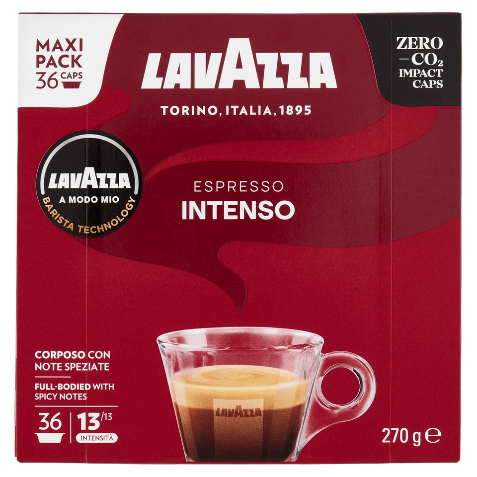 36 KAPSELN KAFFEE LAVAZZA A MODO MIO INTENSO ORIGINAL ITALIENISCH KAFFEE - Bild 1 von 4