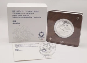 Olympische Spiele Tokio 2020 - 1.000 Yen Silber PP Aquatics Coin Set - Bild 1 von 13