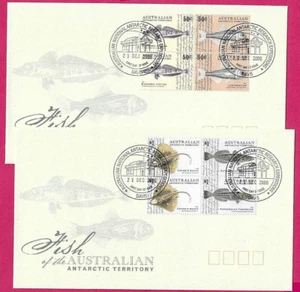 AUSTRALIA ANTARCTIC 2006 Pair FDC's - FISH OF THE AAT (Blocks) - Shs DAVIS - Picture 1 of 2