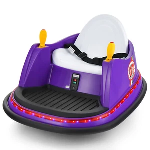 12V Vehicle 360° Spin Race Toy Kids Ride On Bumper Car w/ Remote Control Purple - Picture 1 of 11