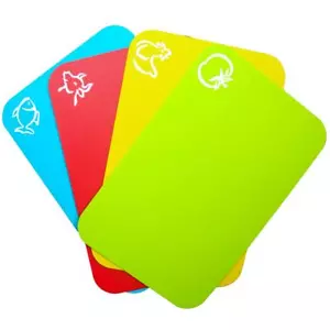 Small Flexible Plastic Cutting Board Mats Cutting Boards Mats With Food Icons Gr - Picture 1 of 5