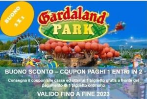 Coupon Gardaland 2x1 Entri In Due Paghi 1 