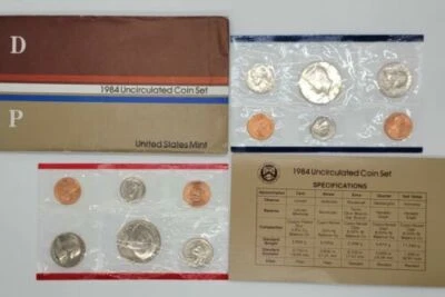 E1  1984 P D US Mint Set 10 coins PHILADELPHIA DENVER Uncirculated - Image 1 of 2
