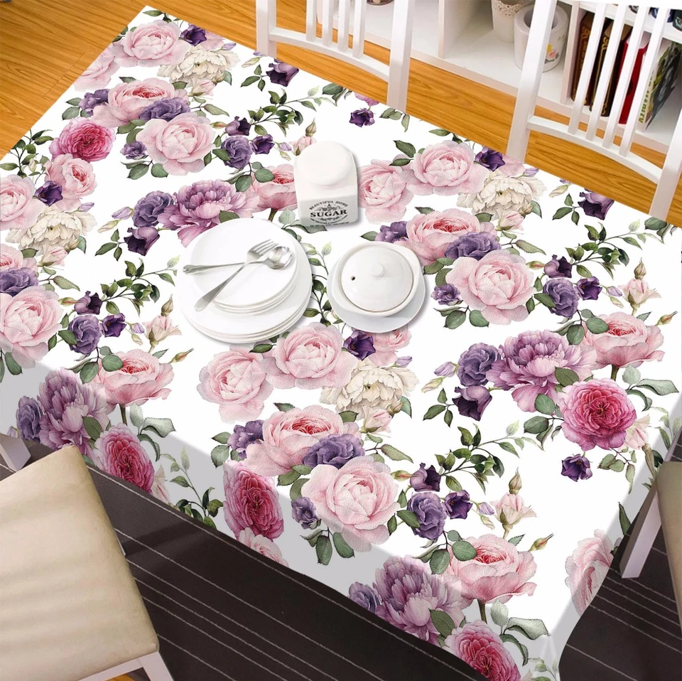 3D Flowers 66 Tablecloth Table Cover Cloth Birthday Party AJ WALLPAPER UK Lemon - Image 1 of 4