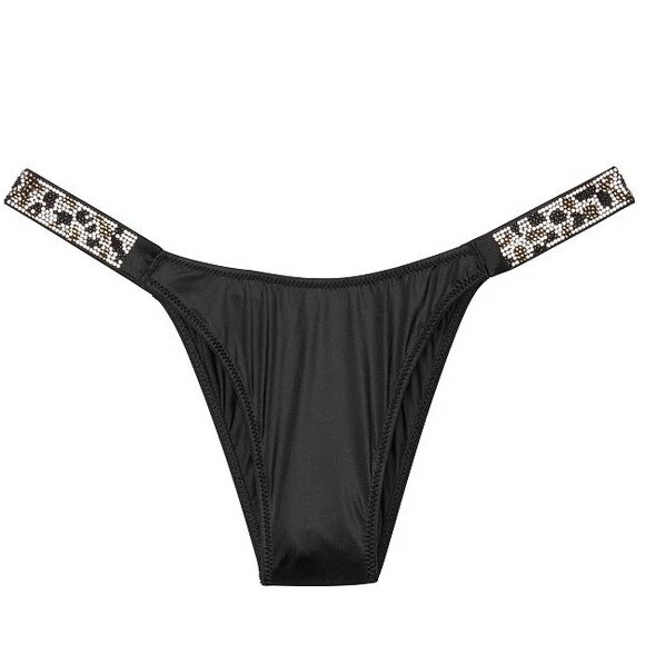 Victoria's Secret Leopard Strap Bling High Waist Brazilian Panty