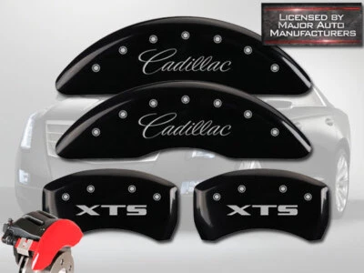 2013-2019 "Cadillac XTS" Front + Rear Black MGP Brake Disc Caliper Cover 4pc Set - Image 1 of 4