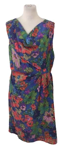 Edina Ronay Women's Dress Size 16 Blue Purple Pink Mix Floral Print Lined New F1 - Picture 1 of 13