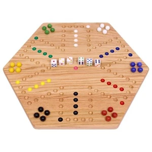 Eiche handbemalt doppelseitig Aggravation Spielbrett, 16" breit - Bild 1 von 8