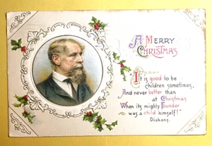 RARA CARTOLINA D'EPOCA 1911 UN BUON NATALE DICKENS - Foto 1 di 3