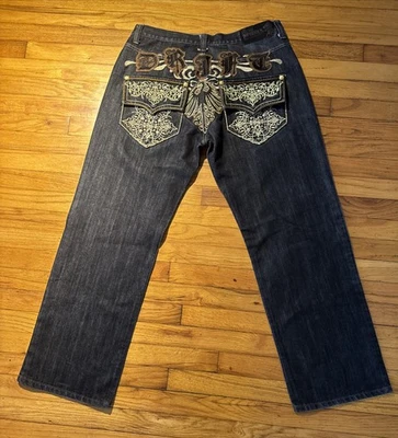 Jeans Y2K Bordados Imperious Perception Delf Trading Co Talla Foto 1 de 4