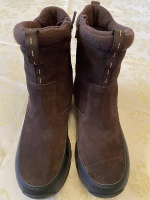 LL BEAN Tek Primaloft Hombres Talla 9 Botas Impermeables Marrón Gamuza Cremallera Cálidas y Cómodas Foto 1 de 4