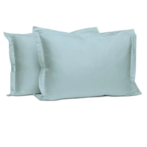 Pure 100% Cotton Pillow Shams King Size Set of 2 Baby Blue, Luxurious 400 Thr... - Picture 1 of 4
