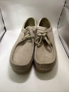 NEW WOMENS CLARKS PADMORA WALLABEE Sand Sable LEATHER 2 EYE LACE SHOES 7 M - Picture 1 of 21