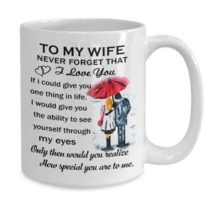 My Wife I Love You Birthday Gift From Husband, Wedding Anniversary Coffee Mug - Picture 1 of 2