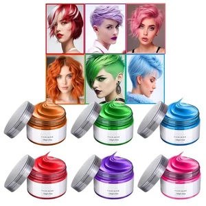Temporary Hair Color Wax, Dye Blue+Green+Orange+Pink+Purple+Red - Picture 1 of 9
