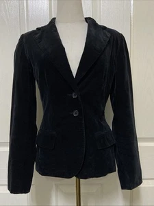 BASQUE Black Velvet Lined Two Button Blazer Jacket ~ Size 8 - Picture 1 of 12