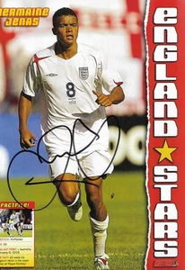 ENGLAND, FOREST & TOTTENHAM: JERMAINE JENAS SIGNED 12x8 BOOK/ANNUAL PICTURE+COA - Picture 1 of 1