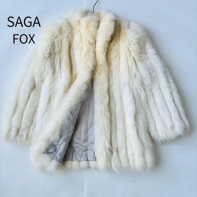 SAGA FOX Fur Coat Silver Tag Large Size 11 from Japan Excellent Condition - Image 1 of 4