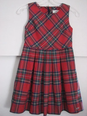 Girls Vineyard Vines Red Jolly Plaid Dress Size 10 Jumper Tartan Holidays EUC! - Image 1 of 4