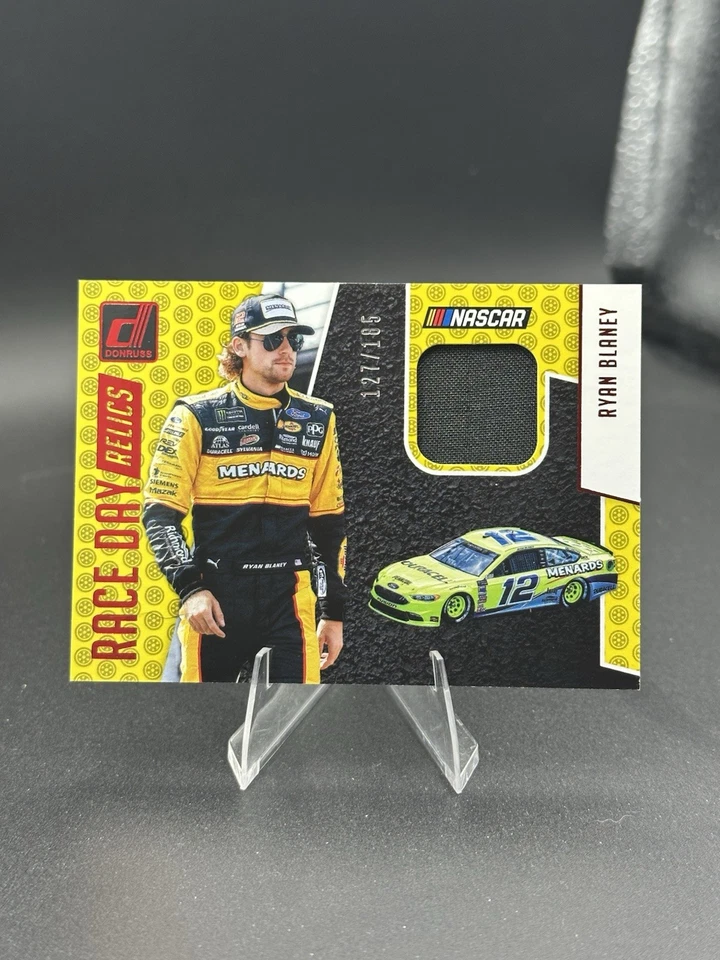 2019 Panini Donruss NASCAR - Race Day Relics Ryan Blaney #RD-RB Red /185 (MEM) - Image 1 of 2