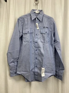 VINTAGE DEADSTOCK NEU MIT ETIKETT US MARINEBLAU KNOPF-AB-SHIRT GRÖSSE HERREN GRÖSSE MEDIUM - Bild 1 von 11