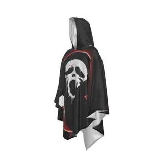 Unisex Umhang Halloween Kostüm Schrei Film Medium schwarz - Bild 1 von 4