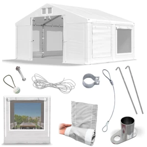 Partyzelt 3x4m Moskito Bierzelt Zelt Gartenzelt Festzelt Pavillon 4x3 weiß PVC S - Bild 1 von 4