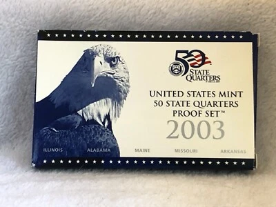 2003 US Mint 50 State Quarter Proof Set Complete with Box & COA - Image 1 of 4