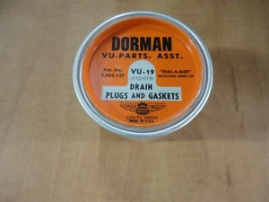 VU-19 DORMAN OIL PAN PLUG AND GASKET ASSORTMENT IN NICE PLASTIC DISPLAY - Picture 1 of 9