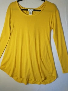 oso casuals Long Sleeve Tunic, Bright Yellow, Small, Laced Back - Picture 1 of 5