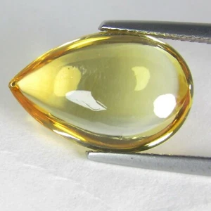 10.17Cts Elegant Natural Citrine 18x12x8mm Pear Cabochon Brazil Gemstone Ref-VDO - Picture 1 of 4