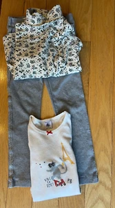 Lote Sweet Petit Bateau Niña Pequeña 2 Camisas y Pantalones 3 piezas Talla 5 - Imagen 1 de 9