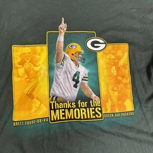 Brett Favre Green Bay Packers Thanks for the Memories Shirt M Gildan NFL NWOT - Picture 1 of 6