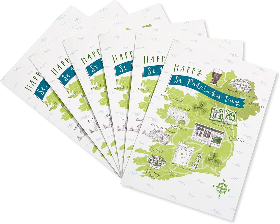American Greetings St. Patrick’S Day Cards Pack, Map of Ireland (6-Count) - Image 1 of 4