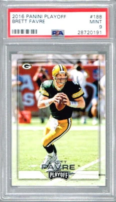 2016 Panini Playoff Brett Favre PSA 9 - Image 1 of 2