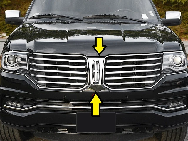 FITS LINCOLN NAVIGATOR 15-17 STAINLESS STEEL CHROME FRONT CENTER GRILLE TRIM 1PC Foto 1 de 1