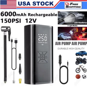 Portable Rechargeable Car Tire Air Inflator Tyre Electric Pump Cordless with USB - Picture 1 of 16