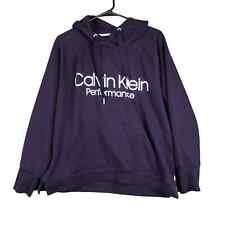 Calvin Klein Womens Sweatshirt Purple Hoodie Performance Comfort Athletic XL