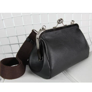 Retro Clip Bag Black Handbag Bags for Women Handbags Pu Shoulder - Picture 1 of 12