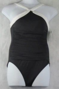 Lauren Ralph Lauren Women's Bel Air One-Piece Swimsuit, Black White, Size 12 - Picture 1 of 4