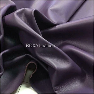 Lambskin Natural Leather Skin Sheep Lamb Nappa 5 Sqft Purple Soft Solid Leather - Picture 1 of 6