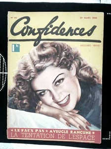 MAGAZINE FRANCAIS CONFIDENCES N° 99 29 MARS 1940 Histoires Vraies mode cœur - Picture 1 of 2