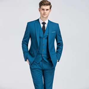 Mens One Button 3pcs Suits Wedding Groom Business Coats Vests Pants Formal Dress - Picture 1 of 46