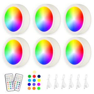 Rechargeable Under Cabinet Lighting LED Kitchen Counter Closet Light Puck Lamp - Picture 1 of 7