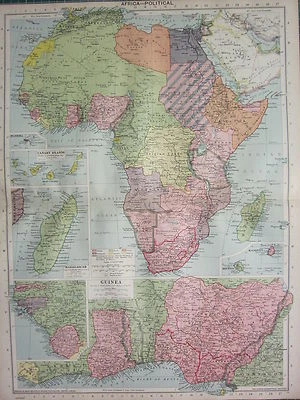 MAPA 1940 ~ ÁFRICA ~ MADAGASCAR GUINEA CPE DE BUENA ESPERANZA SAHARA KENIA EGIPCIO Foto 1 de 3